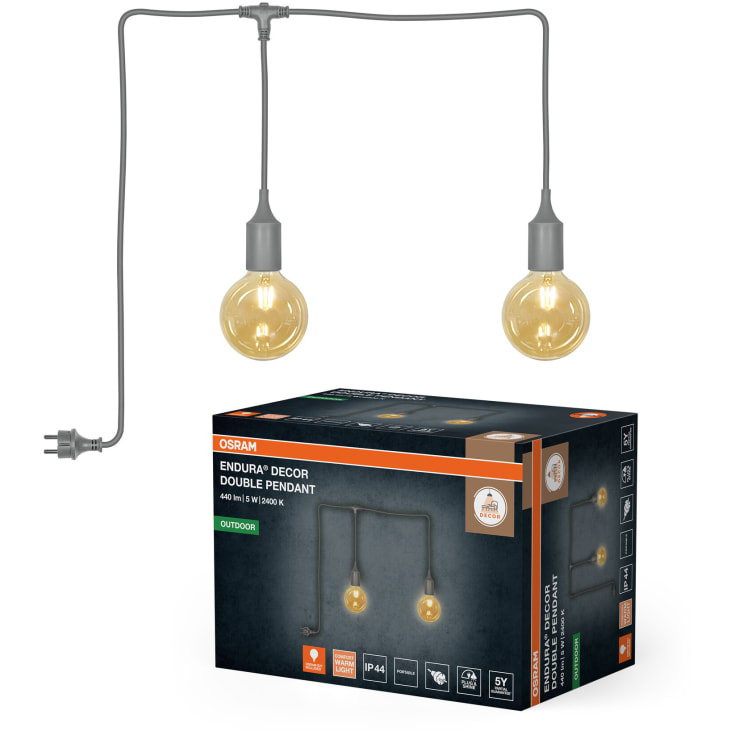 Osram Endura Decor utendørs pendel, 6 meter, grå