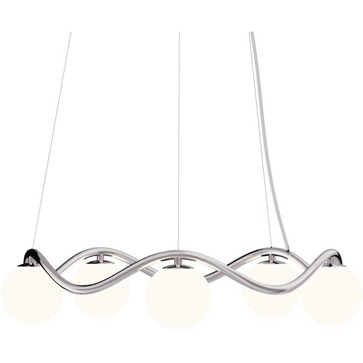 Rebello Decor Circle of Life lysekrone, krom, Ø11 cm glaskugler, Ø65 cm