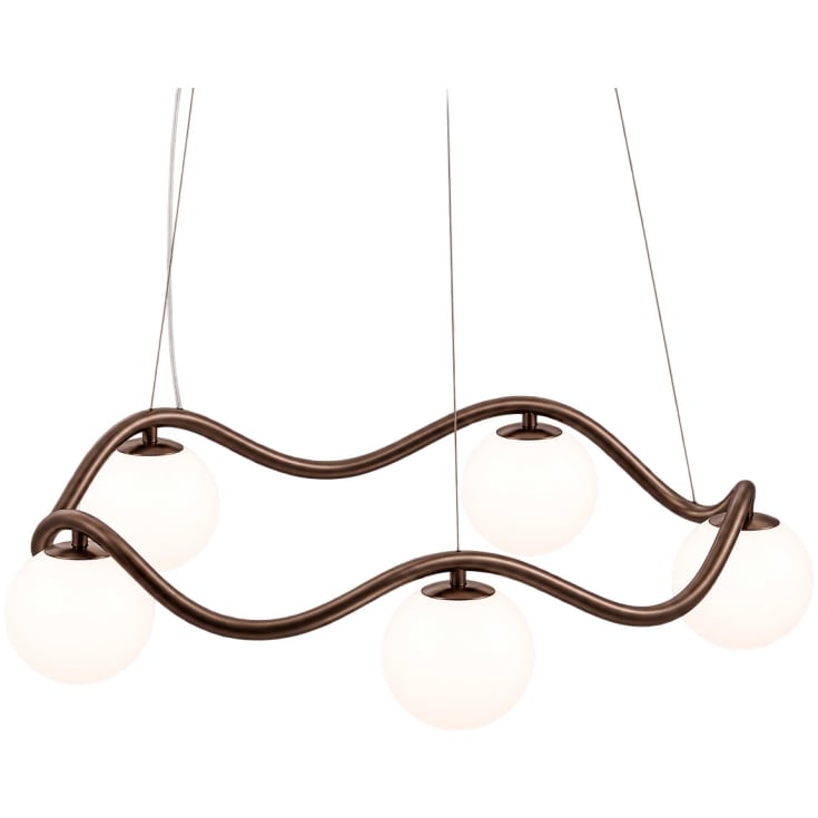 Rebello Decor Circle of Life lysekrone, bruneret messing, Ø11 cm glaskugler, Ø65 cm