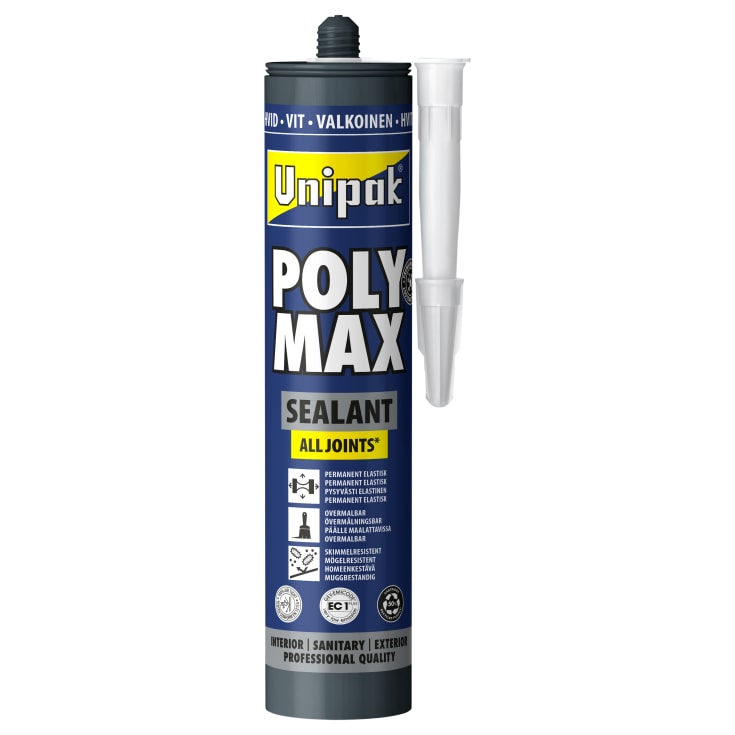 12 stk Unipak poly max sealant, hvid, 400 g