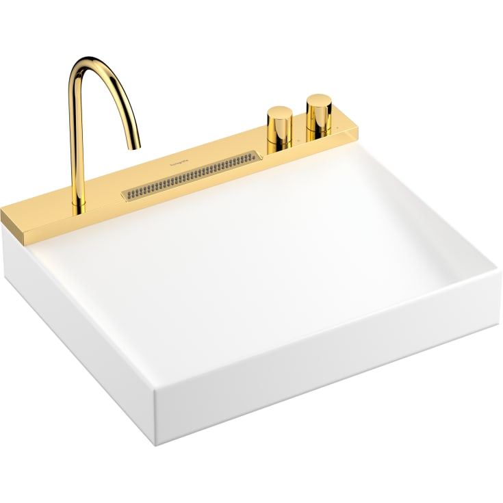 Hansgrohe Avalegra Aquaunit hÄndvask med armatur, 58x47,5 cm, guld