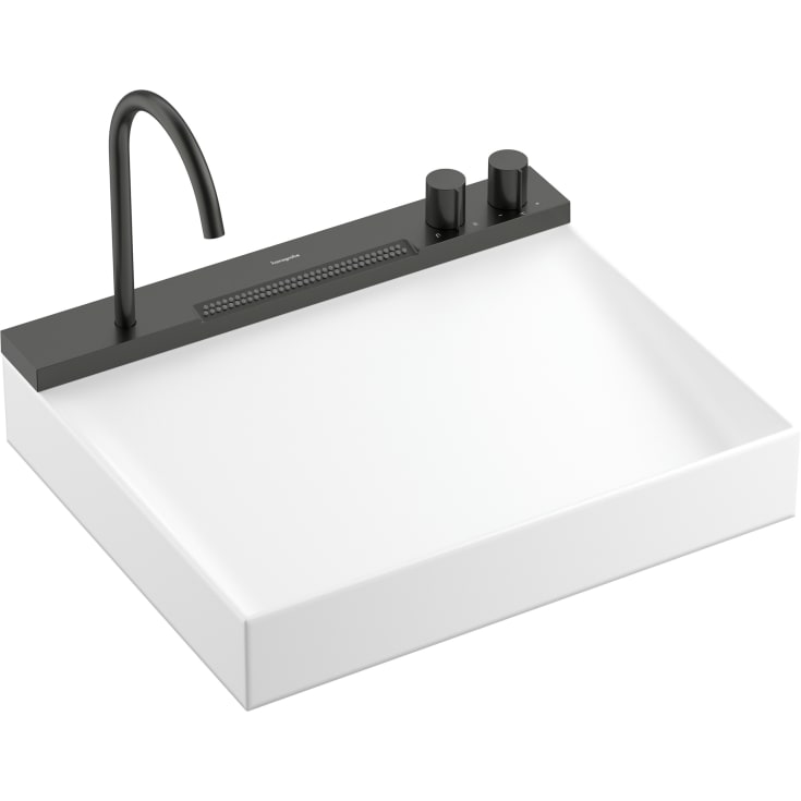 Hansgrohe Avalegra Aquaunit tvättställ med blandare, 58x47,5 cm, borstad svart krom