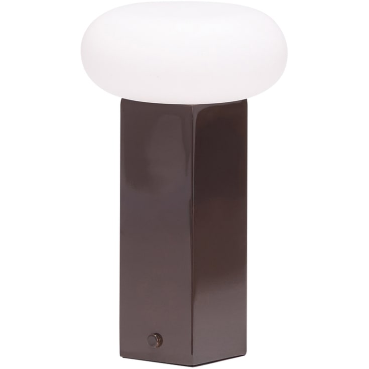 Hübsch Low genopladelig bordlampe, brun