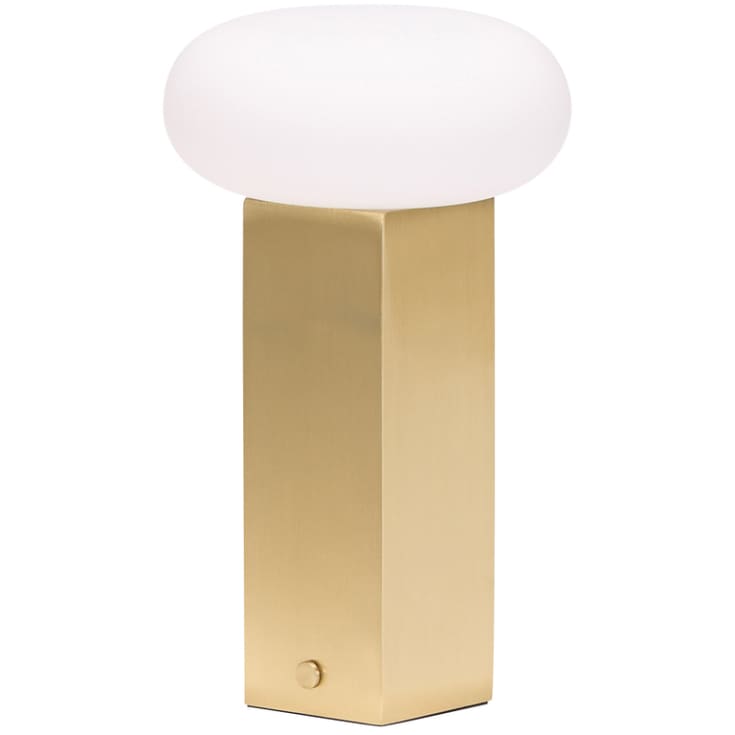 Hübsch Low genopladelig bordlampe, messing