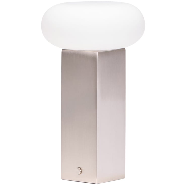 Hübsch Low oppladbar bordlampe, nikkel