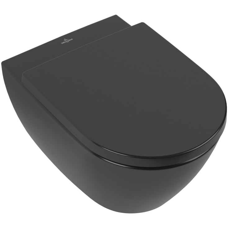 Villeroy & Boch Subway 2.0 vegghengt toalett, CeramicPlus, 37x56 cm, sort matt