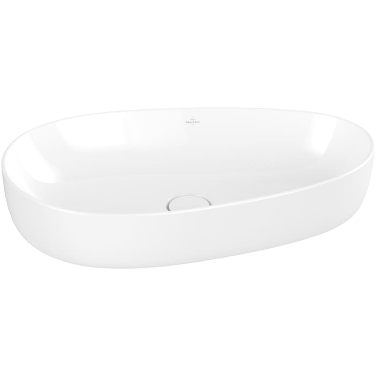 Villeroy & Boch Antao toppmontert servant, bunnventil, CeramicPlus, 65x40 cm, hvit