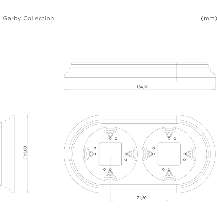 Fontini Garby trebase til Garby-serien, 2 moduler, åldrad bok