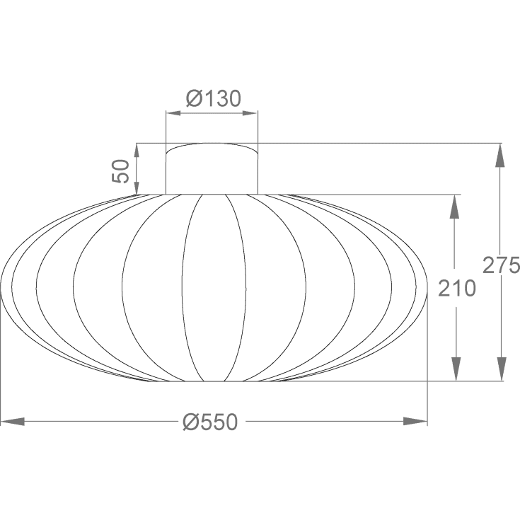 Aneta Lighting Mamsell taklampe, grå, Ø55 cm