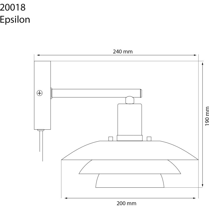 Aneta Lighting Epsilon væglampe, hvid