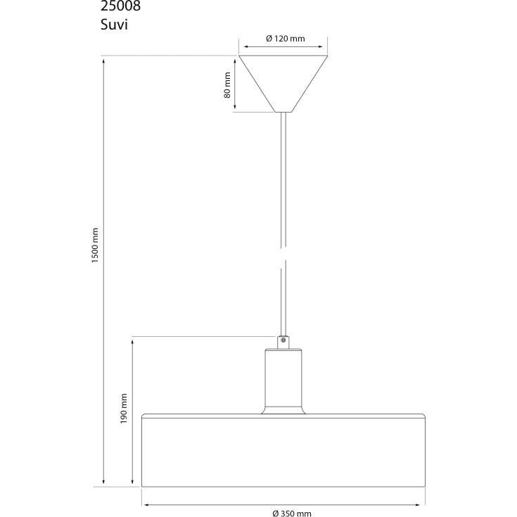 Aneta Lighting Suvi pendel, hvid