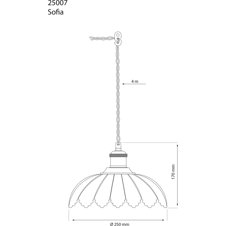 Aneta Lighting Sofia pendellampa, svart