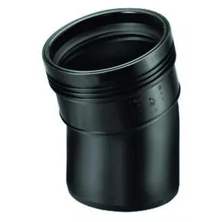 Wavin Wafix 90x15° PP bend, sort | 2214011