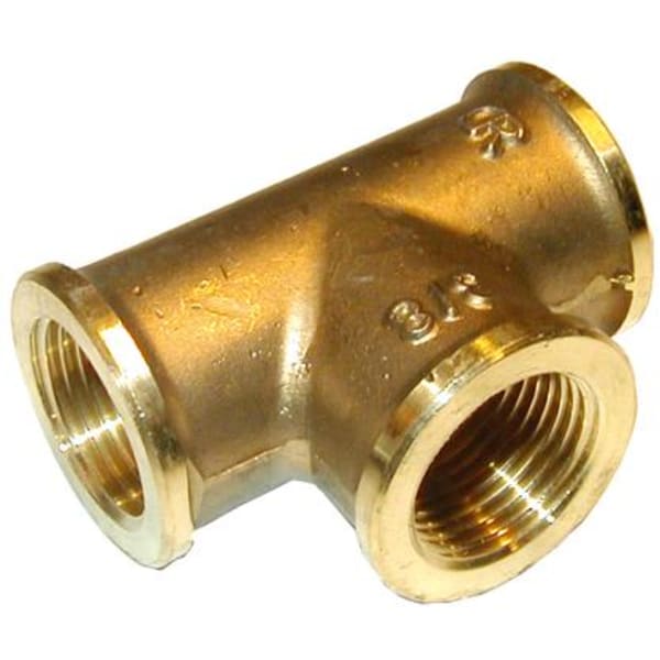 Tee med muffe, messing, 1/2"