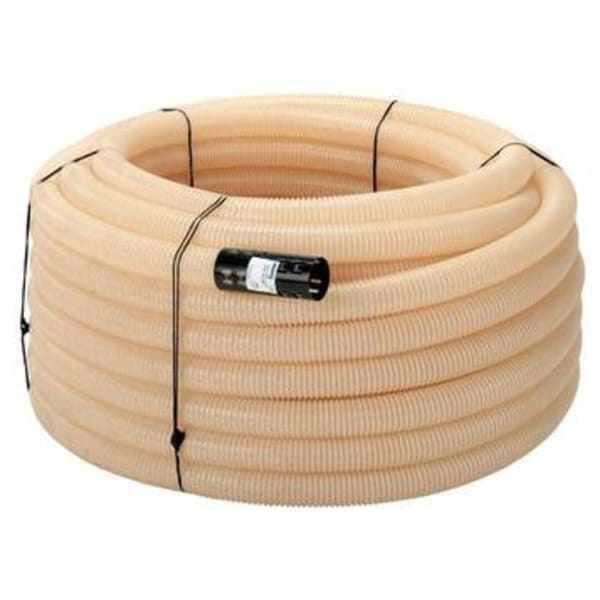 Uponor 92/80 mm PVC-drænrør med 1,2 x 6,5 mm slids, hvid, 150 mtr, hvid