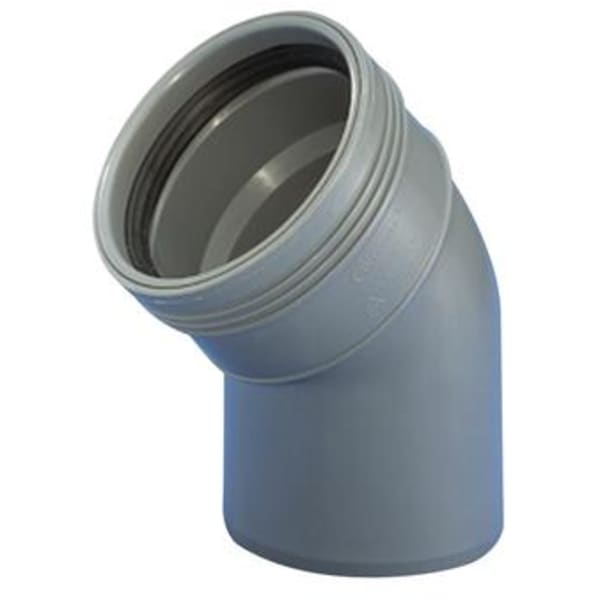Htp Bøjning 45 Gr. 50 Mm Med 1 Muffe Grå