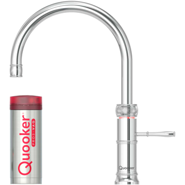 Quooker Classic Fusion Round køkkenarmatur, Pro3 B beholder, krom