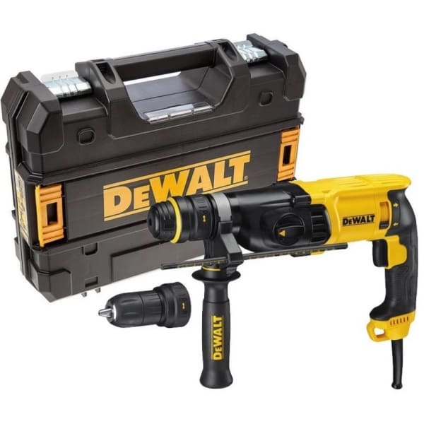 beundring Ubrugelig Svag Dewalt SDS+ bore/mejselhammer 900W + selvspænder borepatron | D25144K-QS |  LavprisVærktøj.dk