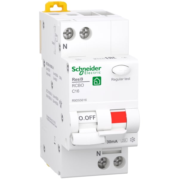 Schneider Resi9 Kombiafbryder HPFI 1P+N 16A | Køb hos BilligVVS