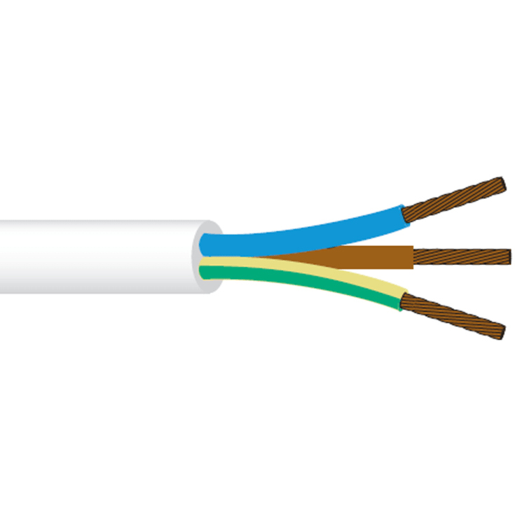 500 meter Ledning PKAJ 4G0,75 hvid  til 500