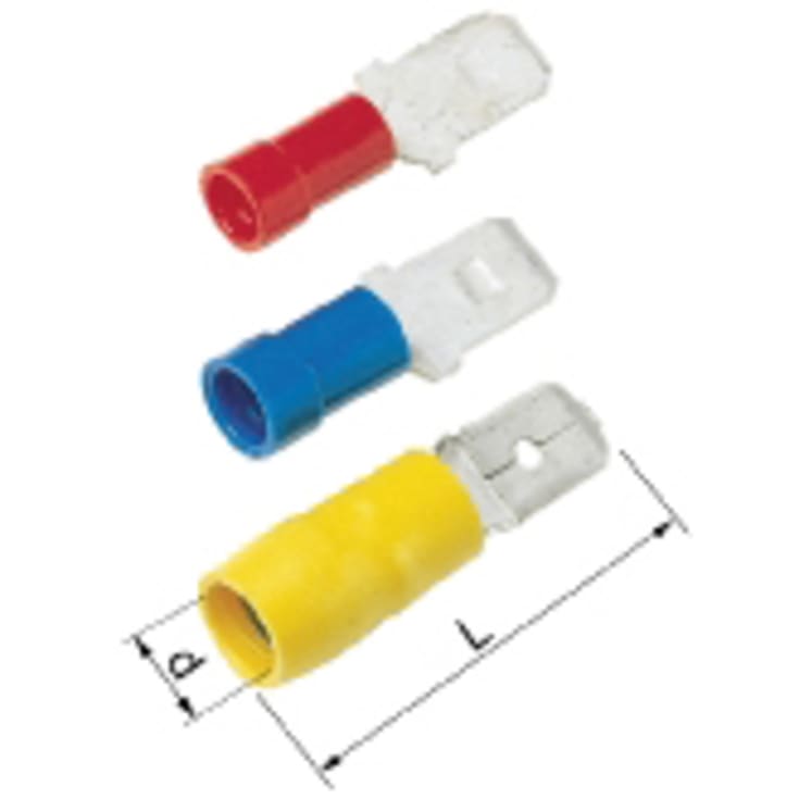 100 stk Isolert spade rød 0,5-1,5 mm² 6,3x0,8 mm A1507H
