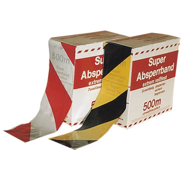 Merketape, rød/hvit, 500 M