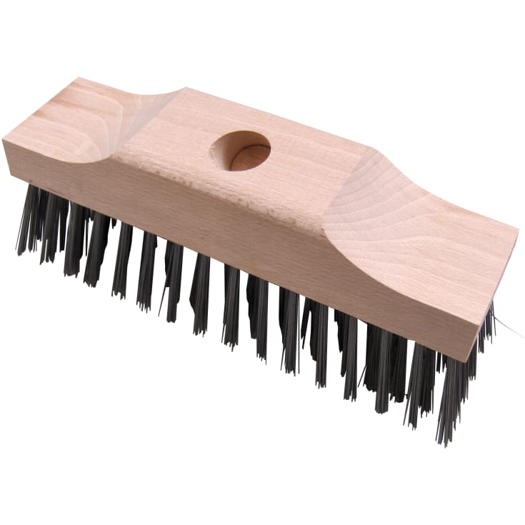 Gulvskrubber med stålbørster, 6 x 17 rader, 220 mm