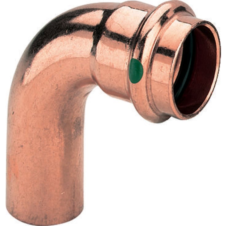 Viega Profipress bøying, 90°, tappevann, varme, muffe/nippel, 22 mm