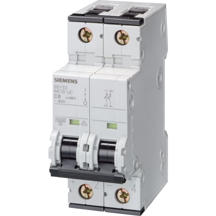 Strømbryter DC C 10A, 2P, 10kA, 5SY5210-7