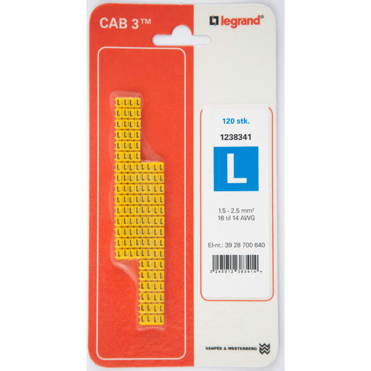 120 stk CAB3 LEDNINGSMÆRKE 1,5-2,5 (L)