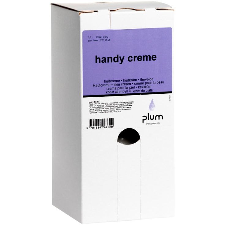 8 stk Plum Handy hudkrem, parfymefri, 15 % fett, 700 ml