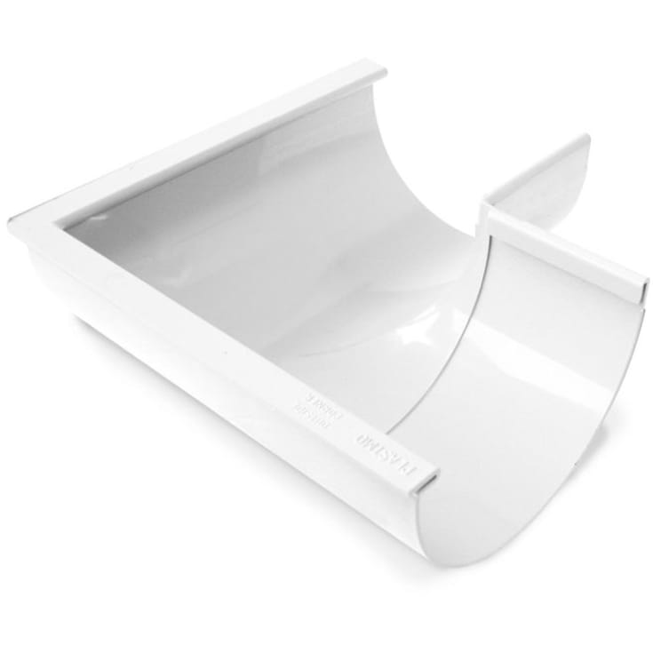 10&quot; x 90° Gjæring utvendig hvit Plastmo