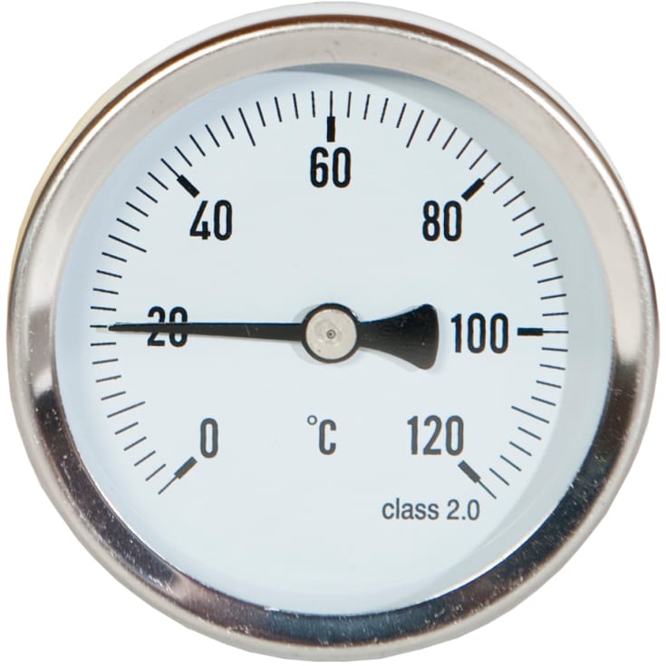 Termometer M/dykrør1/2 X 63 mm 0-120 Gr.