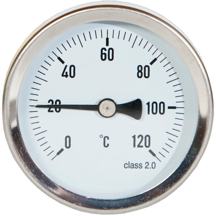 Termometer med dykrør 1/2" x 45 mm - 120° C