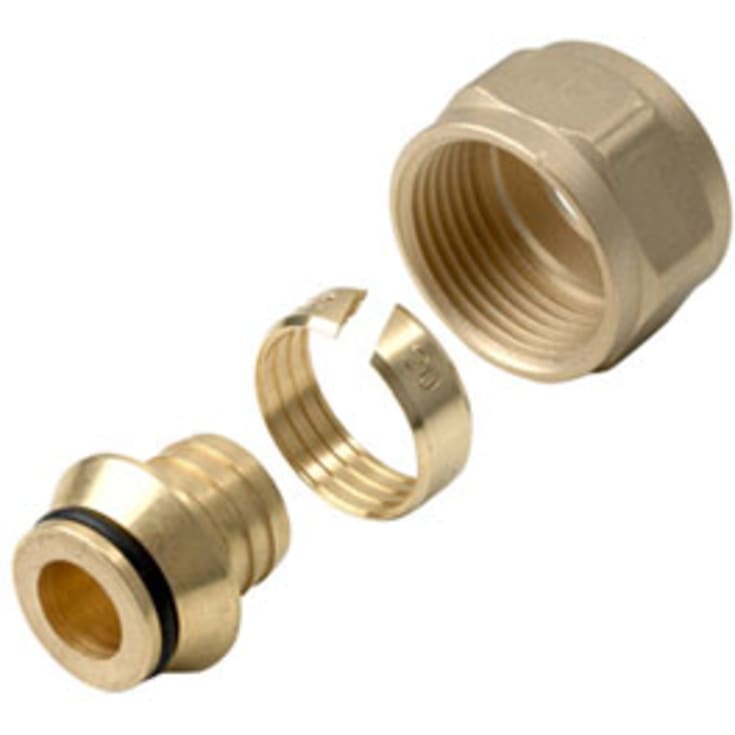 Wavin messing koblingssæt t/alupex, 16 mm x 1/2"