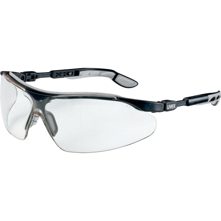 Uvex I-VO sikkerhedsbrille med klar linse - sort/grå