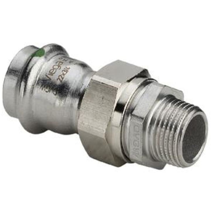 Viega Sanpress rustfri union med nippel til brugsvand 22 mm x 3/4"
