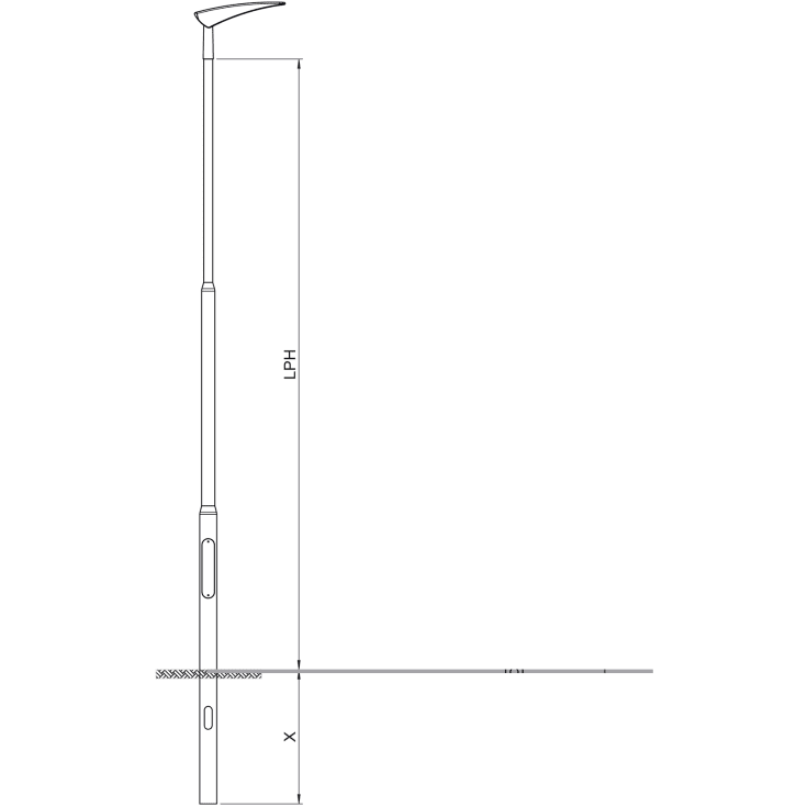Bertlet Mast LPH 5,0M for nedgravning