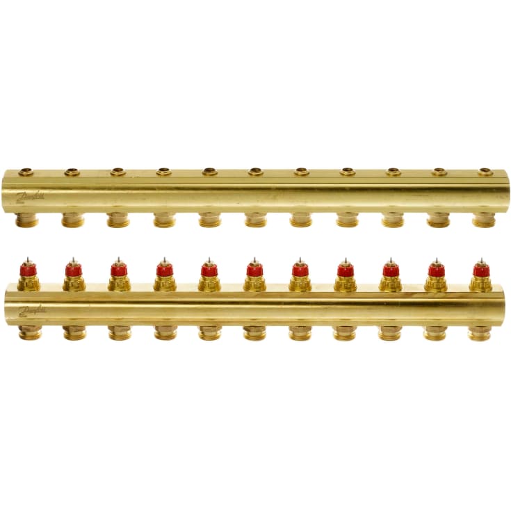 Danfoss 1" värmekretsfördelare, 11 kretsar