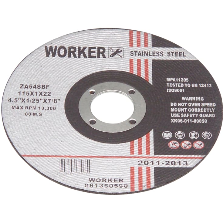 Worker Inox kapskiva, Ø115 mm, tjockllek 1 mm, till rostfritt stål