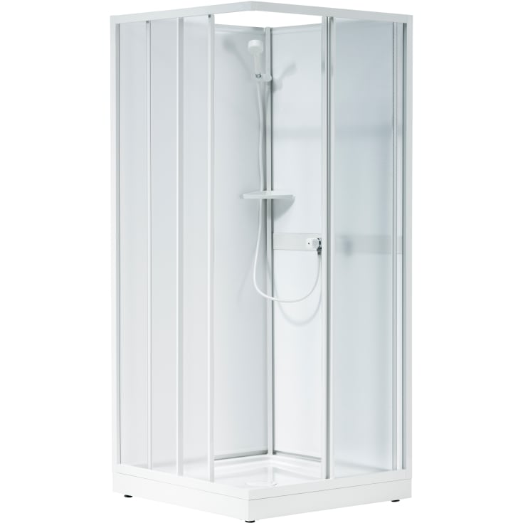 Contura Shower Next NK duschkabin, övre del, skjutdörr, 80x80 cm, mönstrad styren