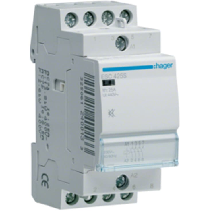 Kontaktor 25A 4 Slutte 230V Brumfri