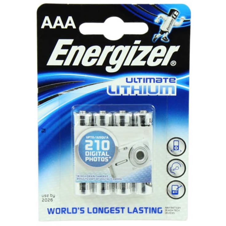 Energizer Ultimate AAA Lithium Batterier - 4 stk.