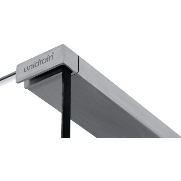 Unidrain Glassline toppstång till duschvägg, höger