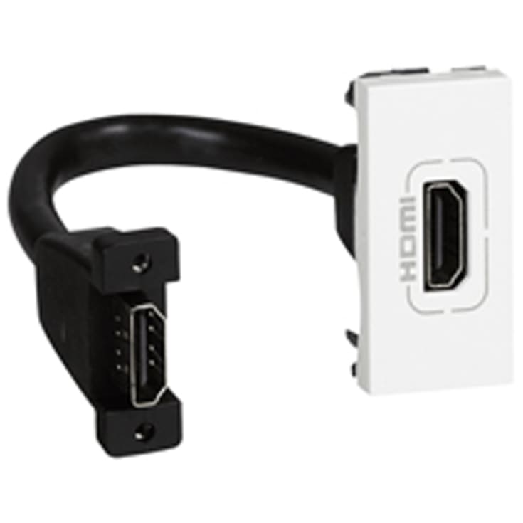 HDMI Plugg med 15 cm Kabel med Plugg, 1M Hvit