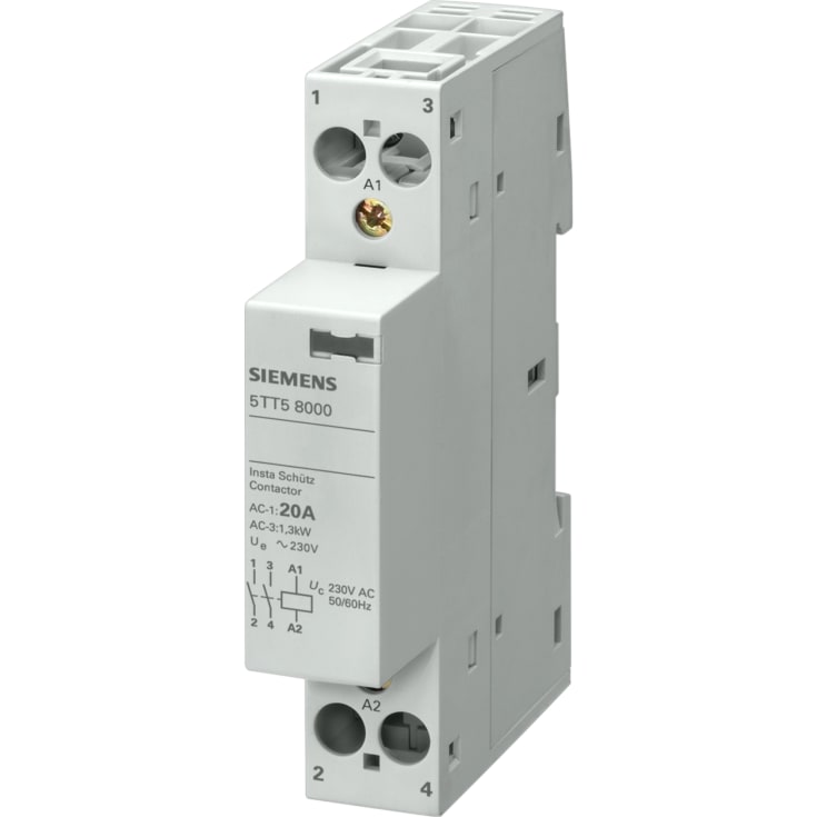 Insta-modulkontaktor 20A, 2 ender, 230V, 1M, 5TT5800-0