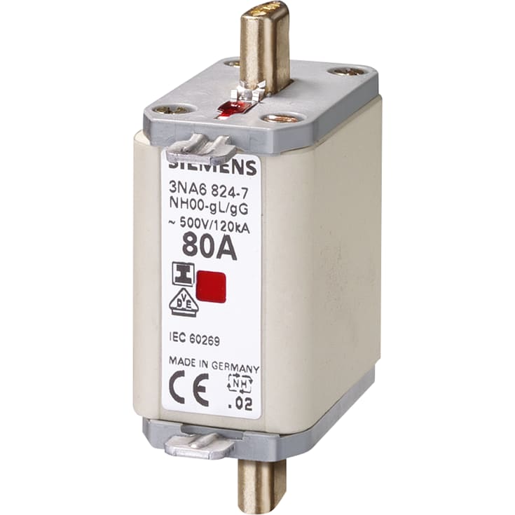 3 stk Sikring NH 00 125A GG 500V isolert grep 3NA6832