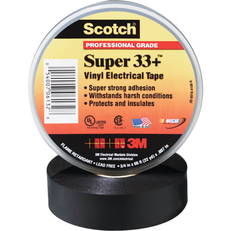 Tape Scotch Super 33+ 19 mm x 6 m, sort