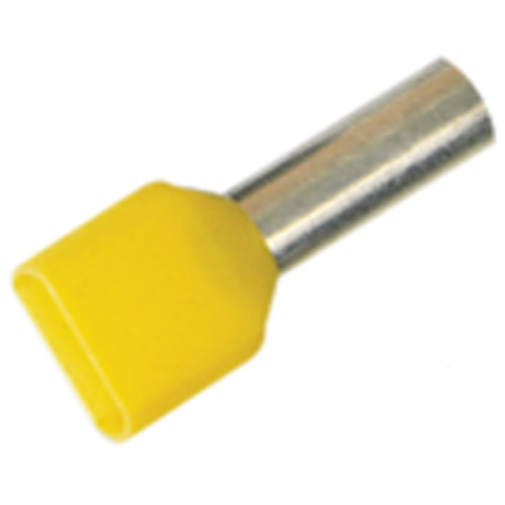 500 stk Grommet Isolert dobbel 2x1,0 mm² gul A1-8ETW2
