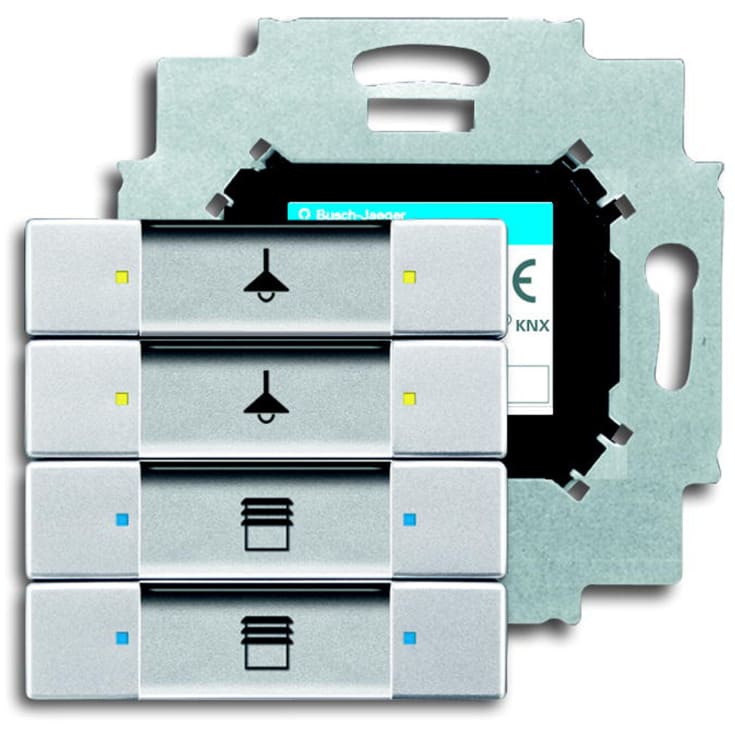 KNX Kontrollelement 4-touch aluminium sølv